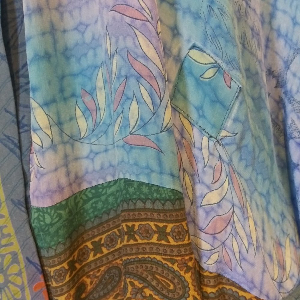 Blue Silky Robe - Picture 3 of 4
